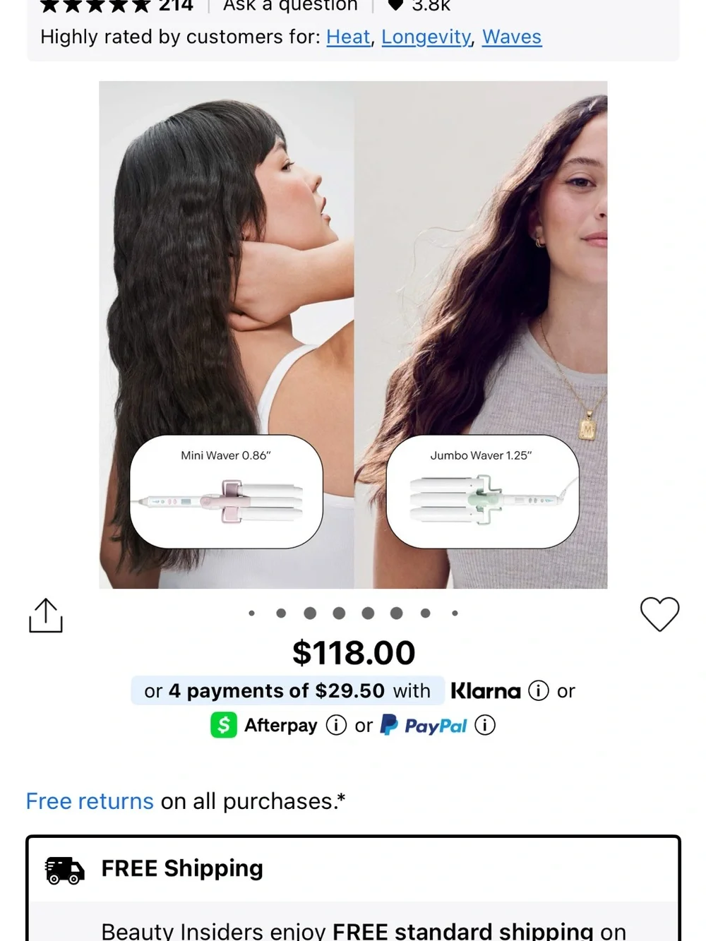 MANE Triple Ripple Mini Waver - White & Pink